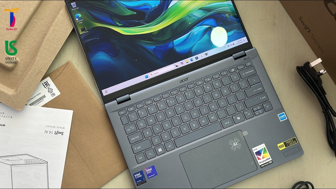 Распаковка и обзор Acer Swift 14 AI SF14-51-73EM | Ultra 7 258V, 32 ГБ памяти, 512 ГБ NVMe SSD, O...