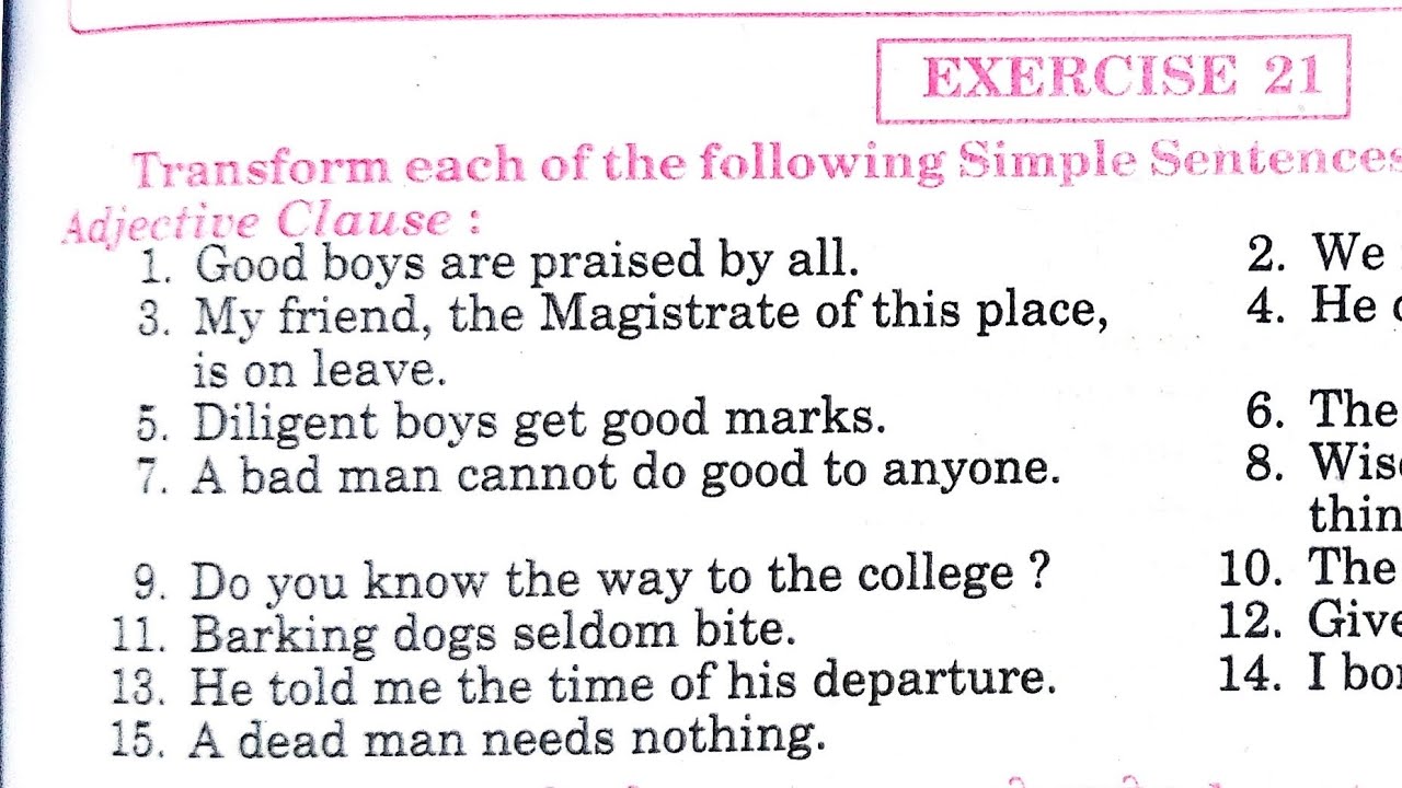 transformation exercise 21 | good boys are praised by all complex | transformation of sentences