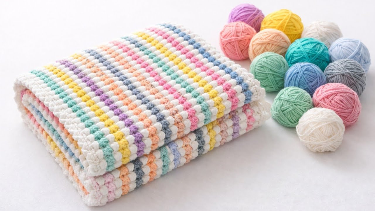 Popcron bebek battaniye modeli♡ tığ işi kolay battaniye ♡ Bebek battaniye yapılışı #baybblanket #diy