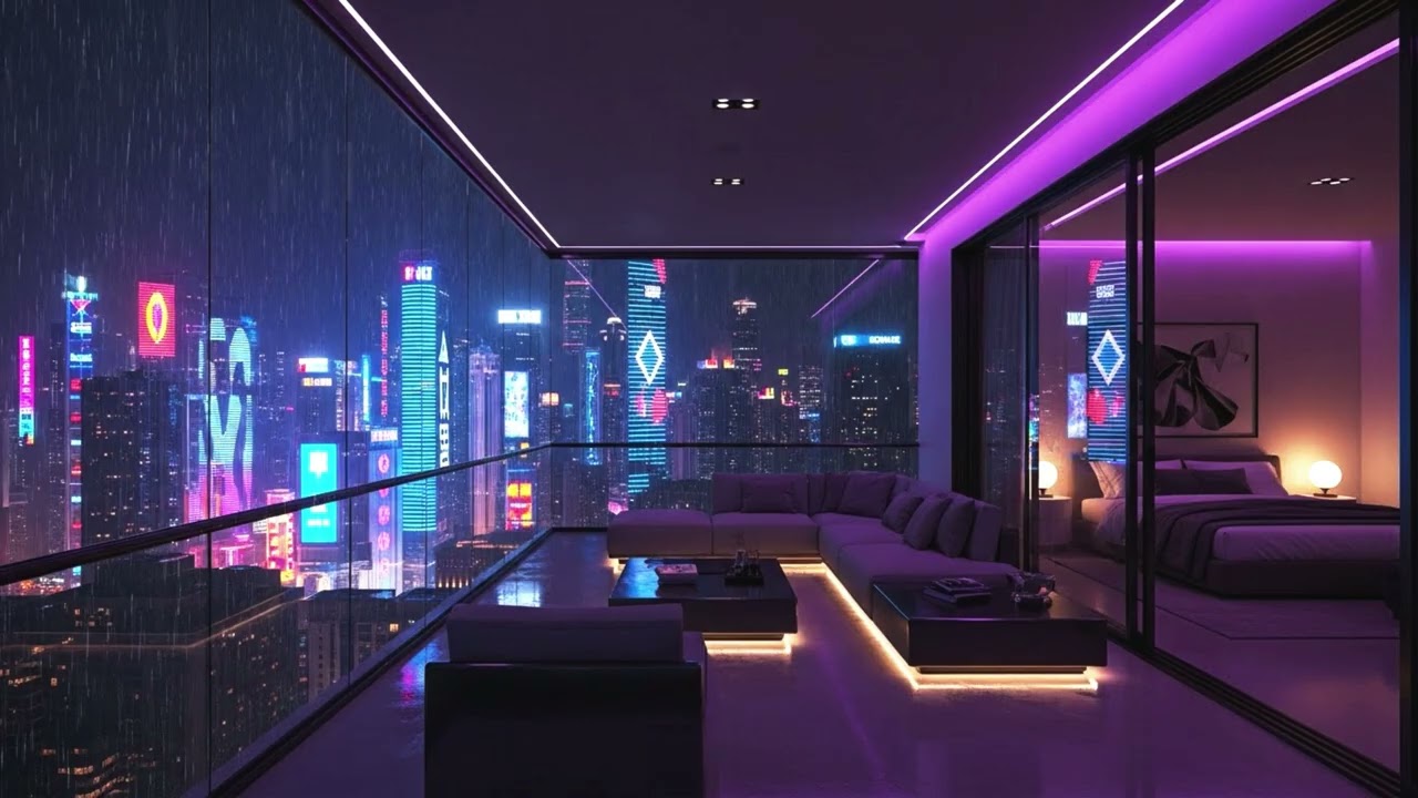 Neon City Rain Lofi 🌆💜 Chill Night Beats for Study, Sleep & Relax, Vol.8