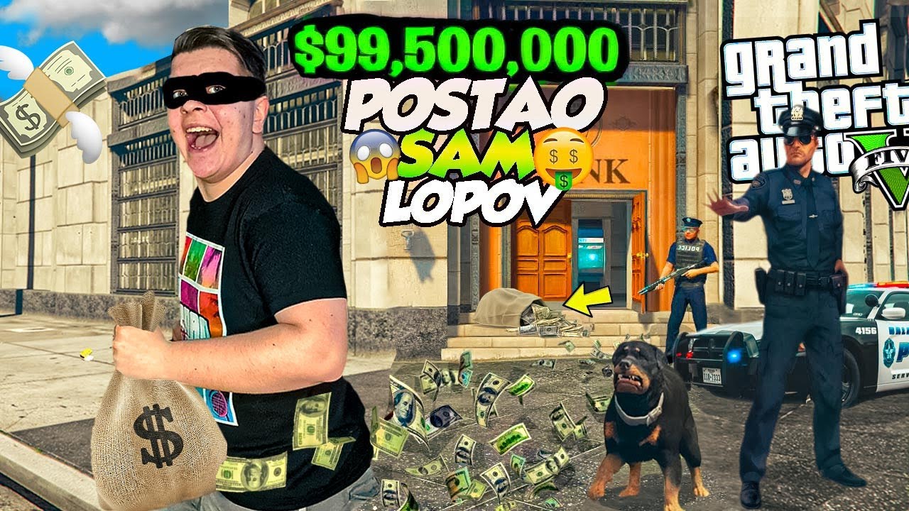 POSTAO SAM LOPOV U GTA 5😱💰 *opljačkao banku*