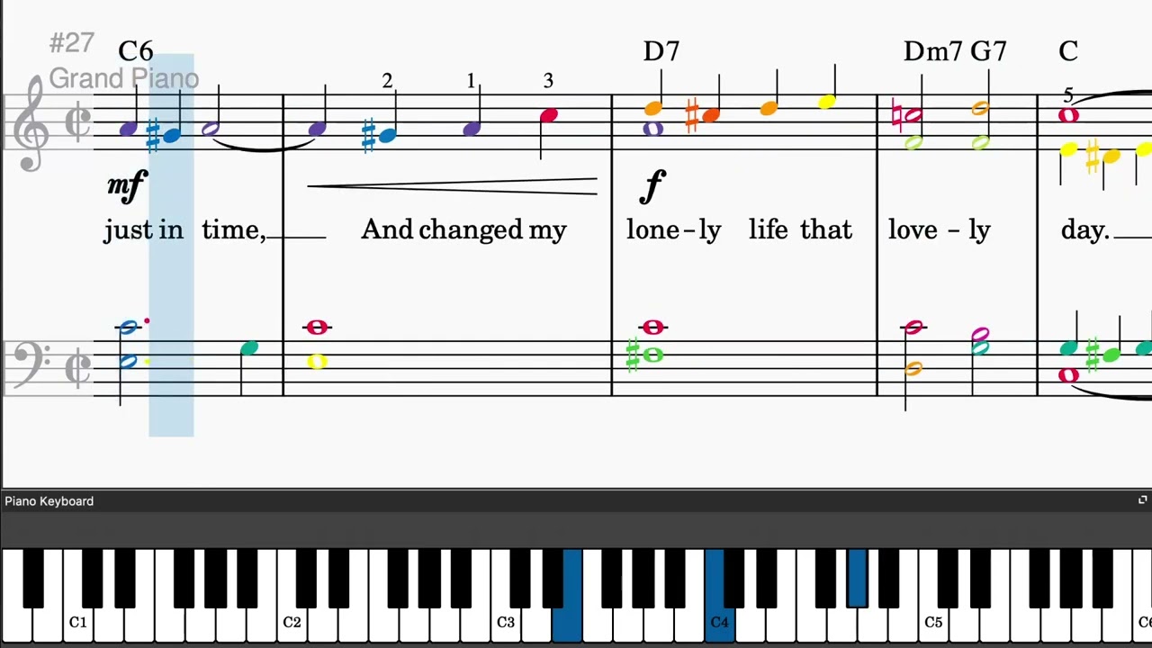 Just In Time by Frank Sinatra - Easy piano tutorials with sheetmusic