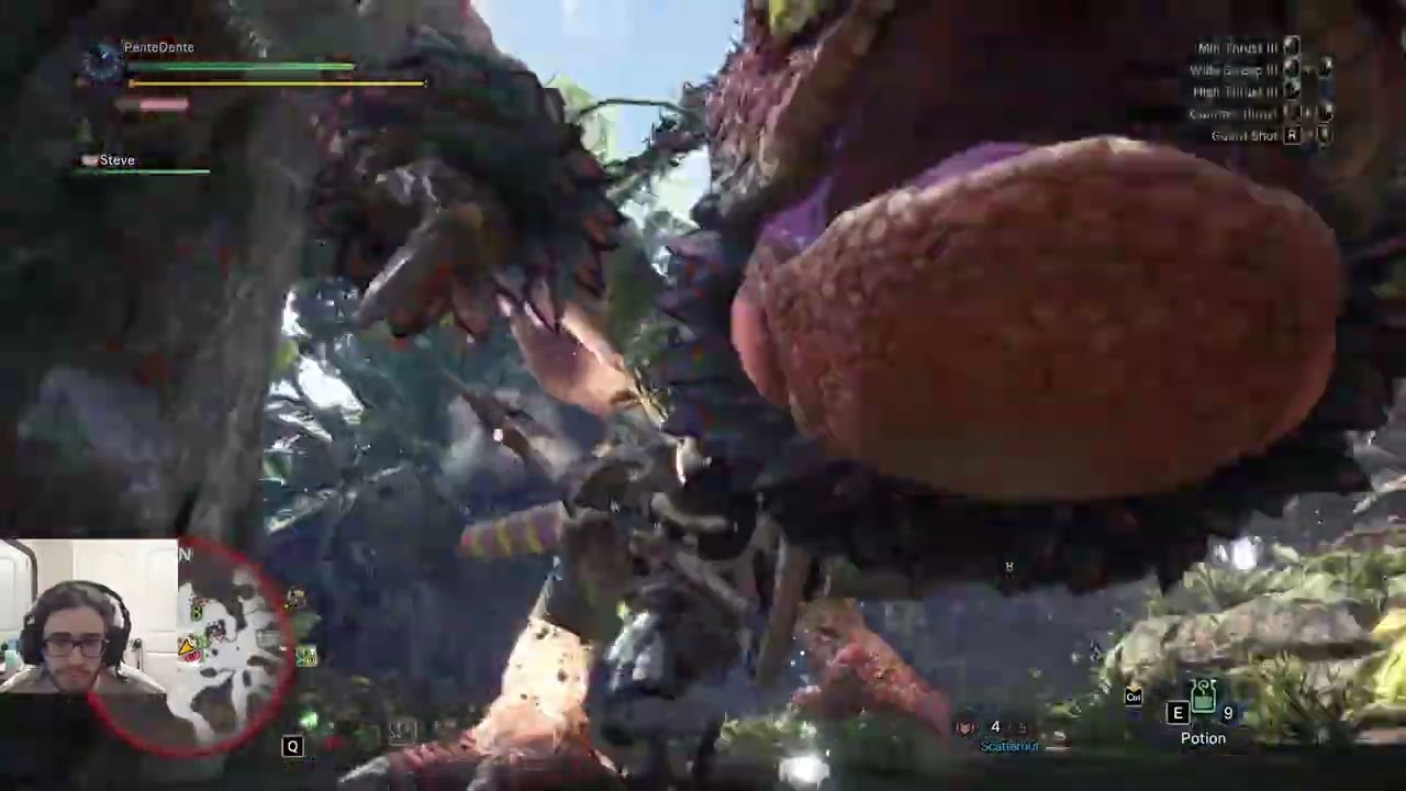 Monster Hunter World Bosses- Beating Pukei-Pukei with lance