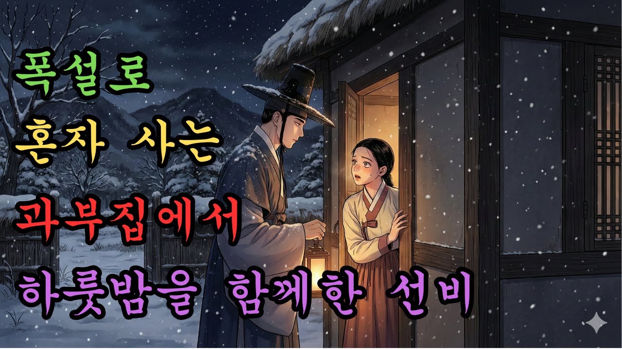 폭설로 혼자 사는 과부 집에서 하룻밤을 보낸 선비!   야담 | 옛날이야기