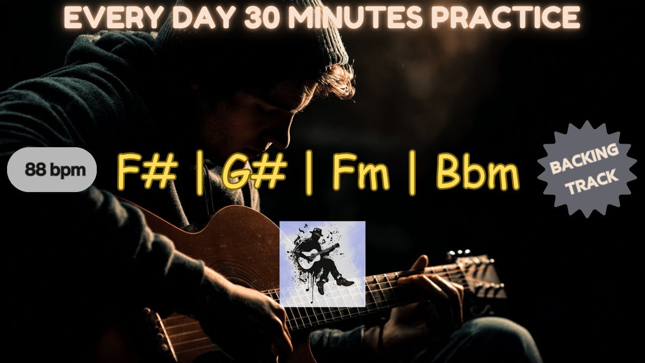 Pop Rock | C# Major |  F# G# Fm Bbm | 88 bpm | 30 Minute Daily Practice Backing Track #backingtracks