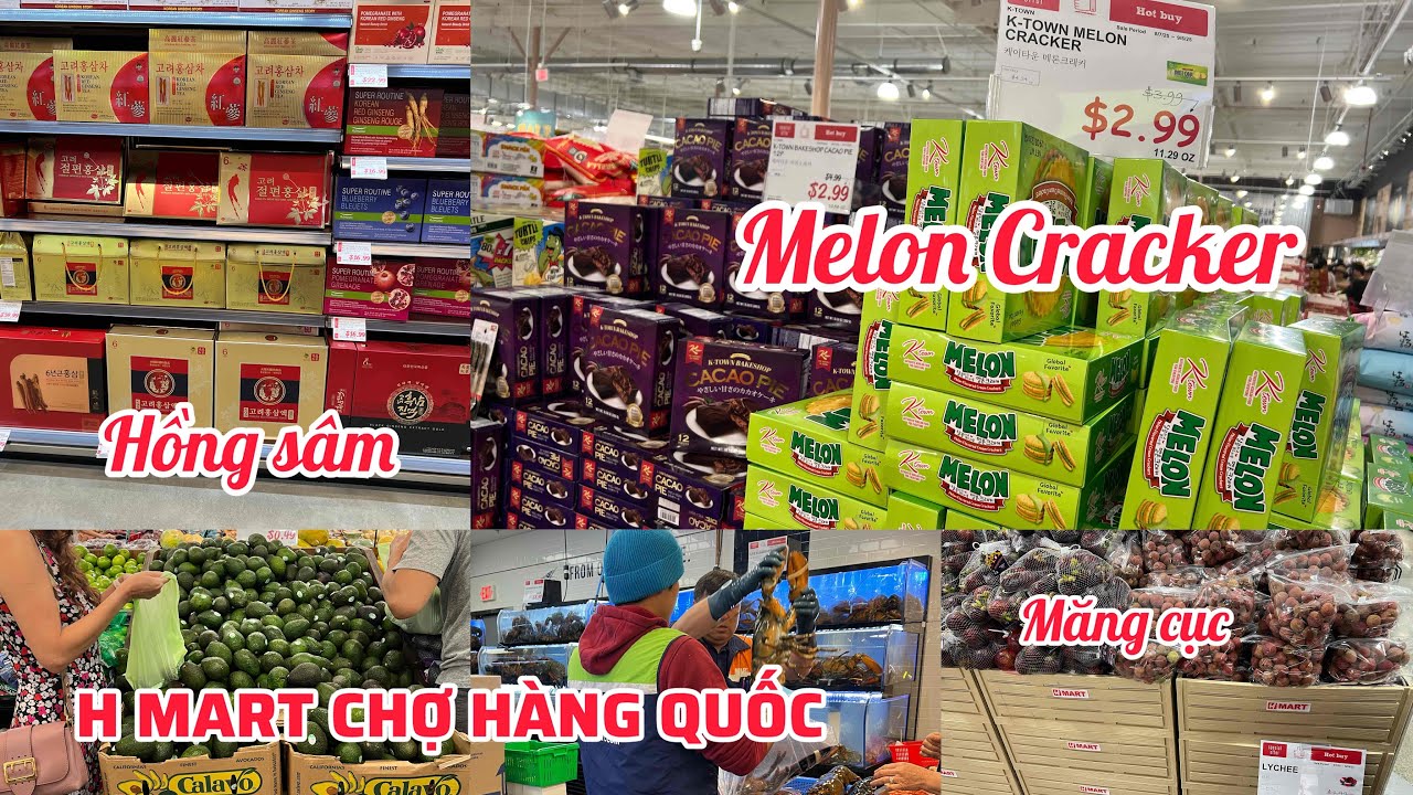 🔴H Mart Chợ Hàn Quốc Westminster, Trái cây, Hồng sâm, Tôm  hùm, quá rẻ 🔴