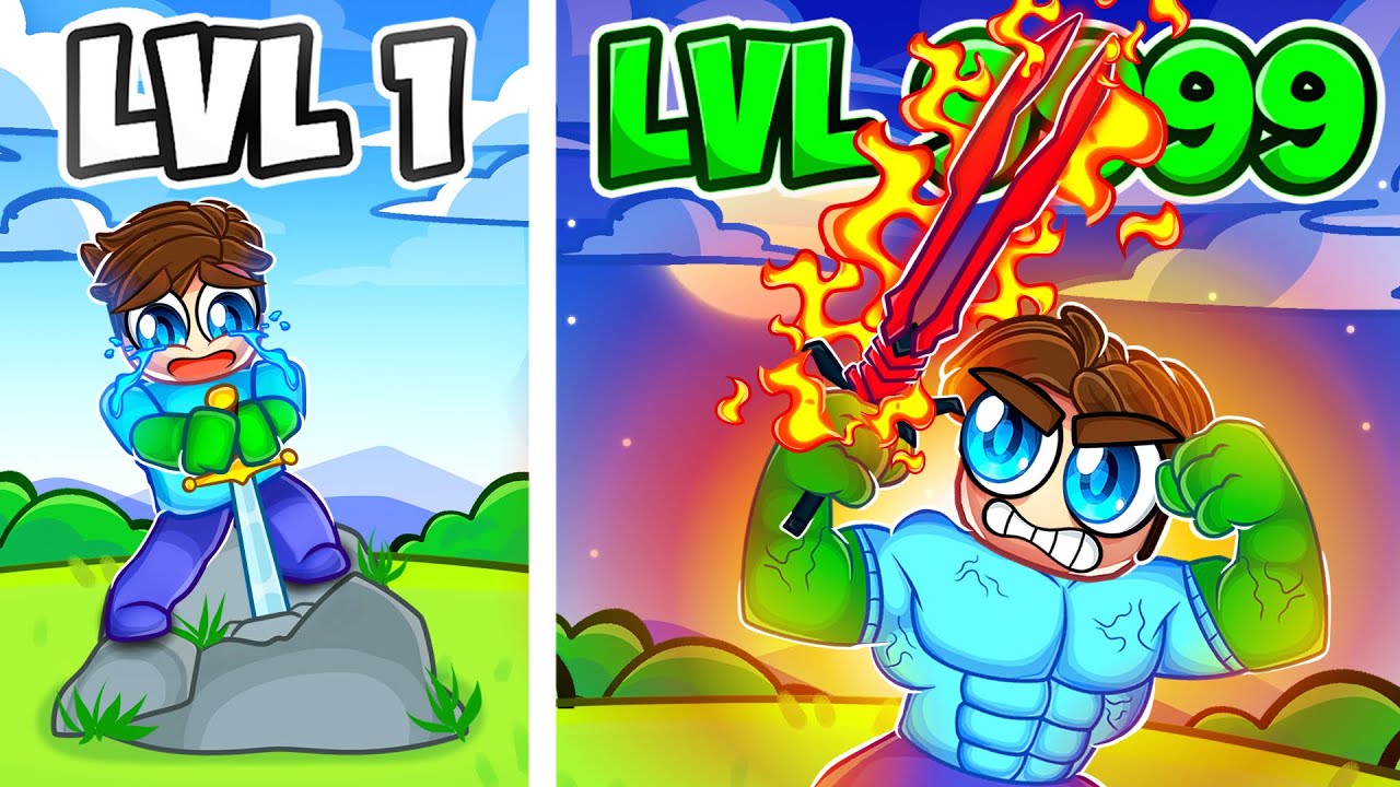 Улучшение NOOB до GOD SWORD в ROBLOX PULL A SWORD