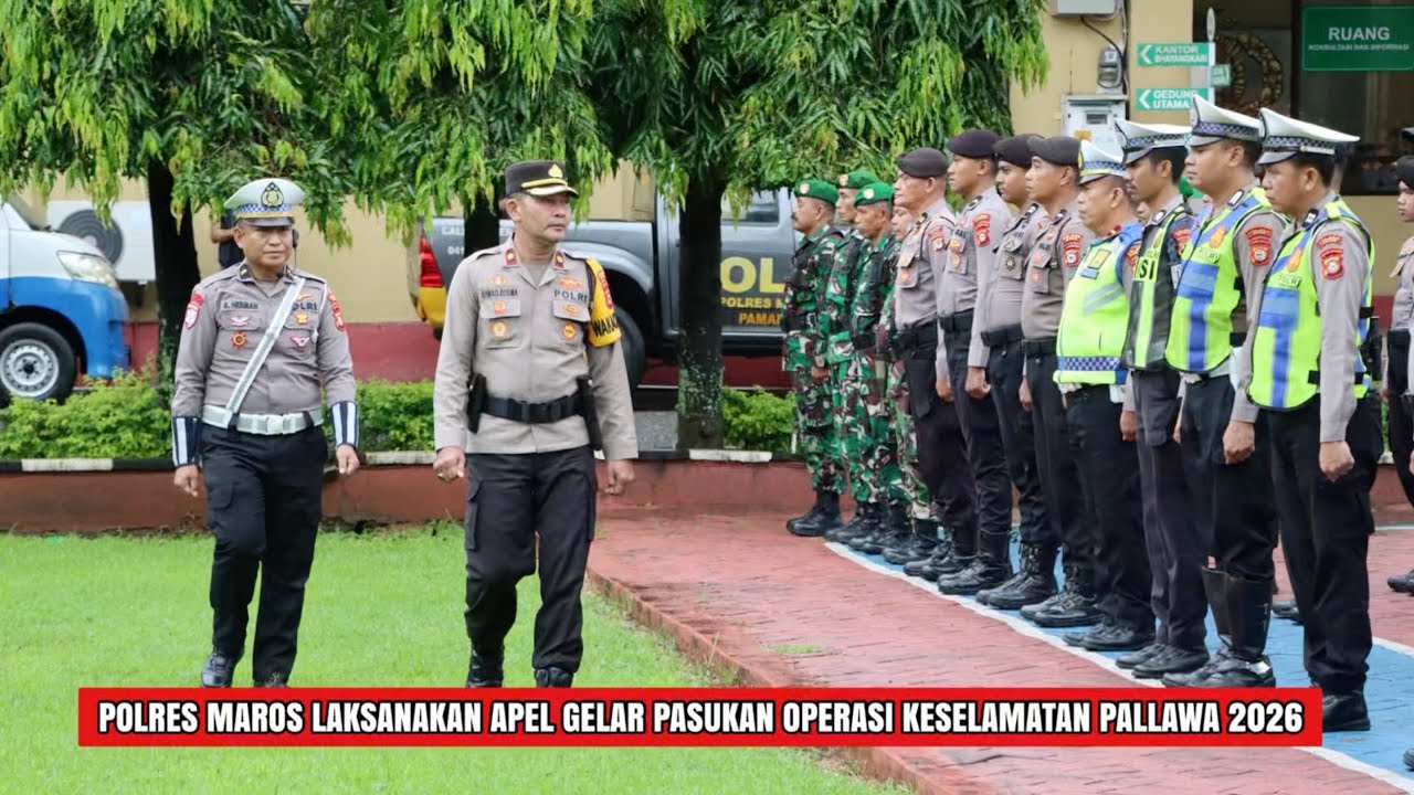 Polres Maros Laksanakan Apel Gelar Pasukan Operasi Keselamatan Pallawa 2026