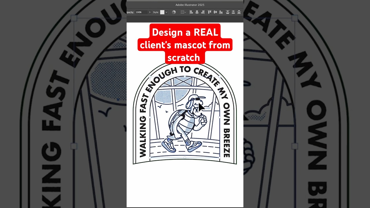Design a REAL Client's Mascot from Scratch in Adobe Illustrator! #illustrator #graphicdesign #adobe