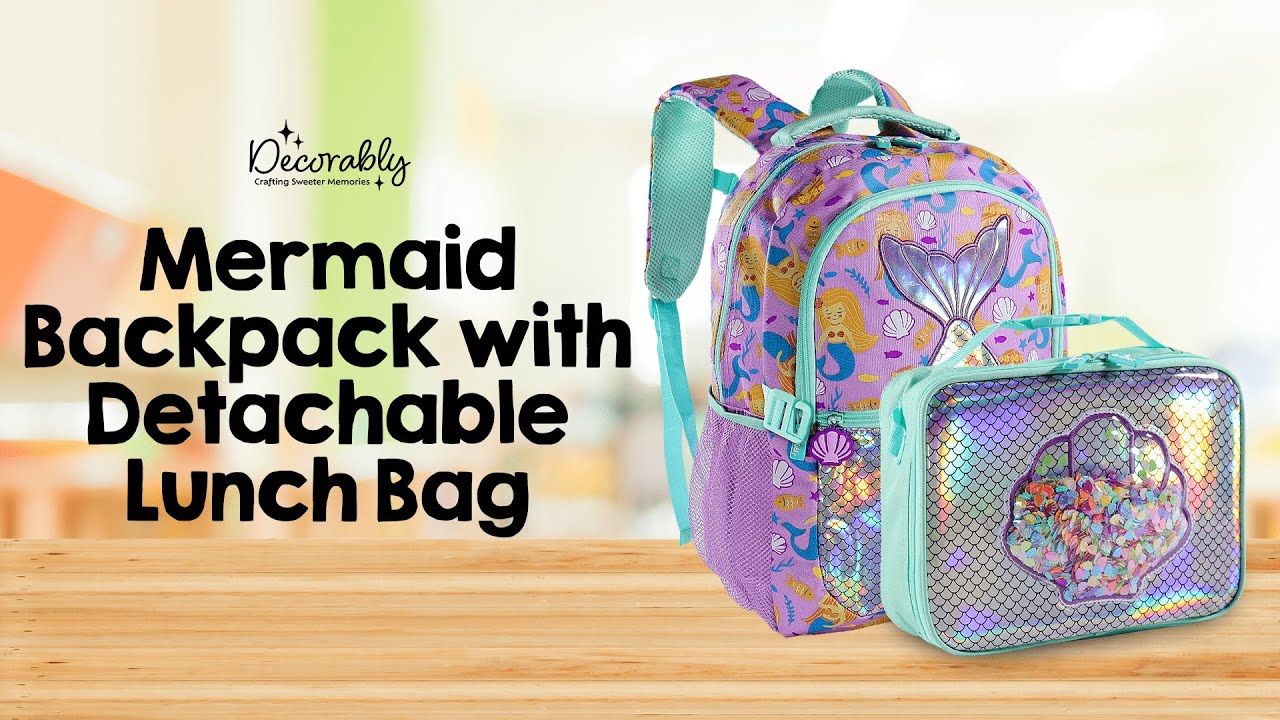 Magical Mermaid Backpack and Lunch Box Set: 🧜&zwj;♀️✨ Stylish, Safe, and Functional! 🎒🍎