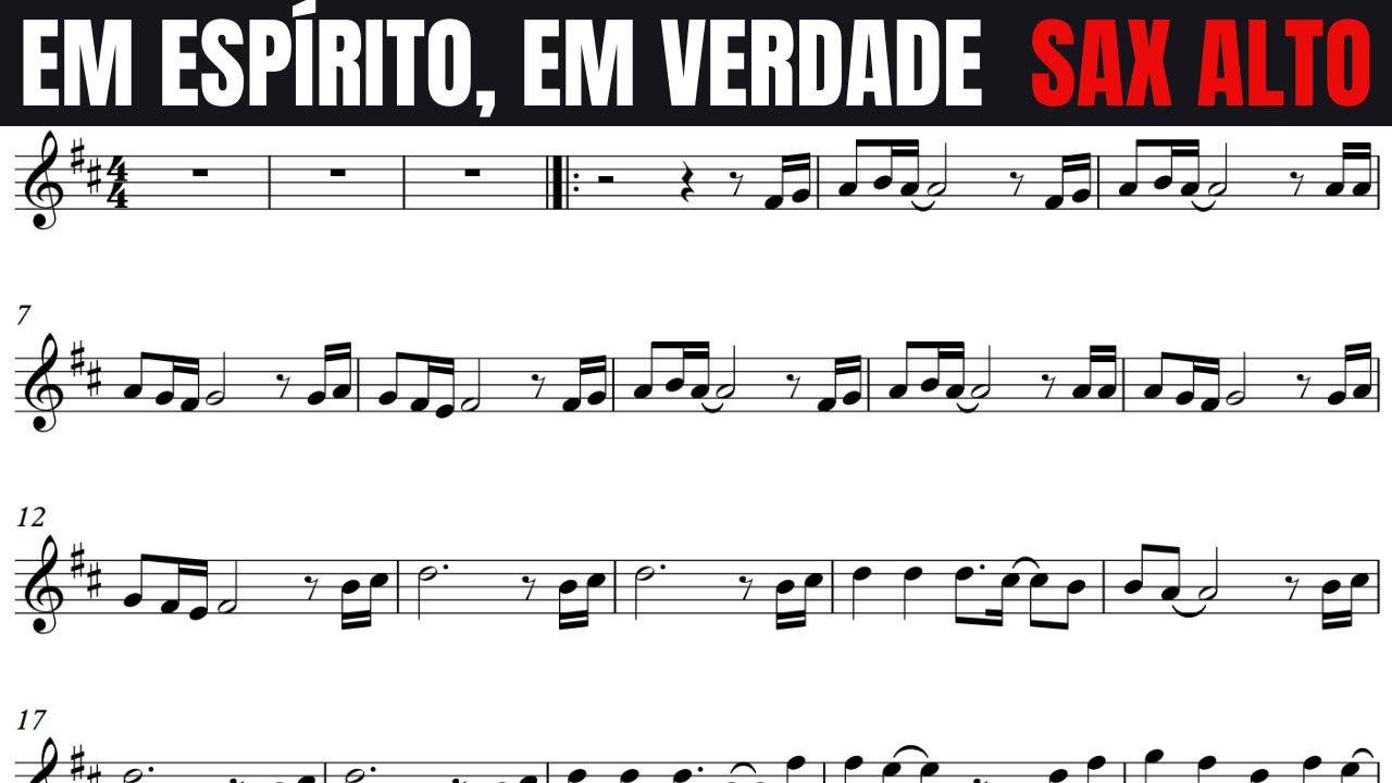 EM ESPÍRITO, EM VERDADE - PARTITURA PARA SAX ALTO - MINISTÉRIO KOINONYA
