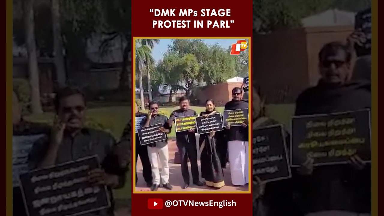 DMK MPs In Parliament Protest Against Central Government Over State Funds For Tamil Nadu