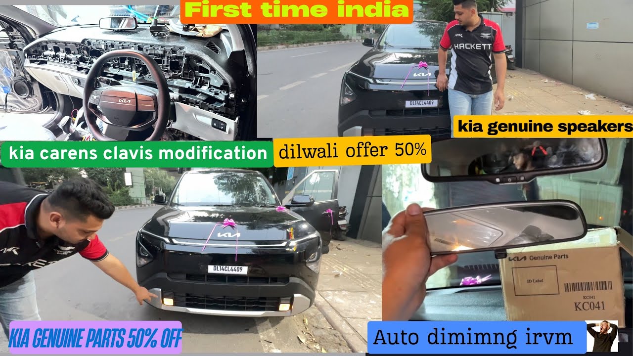 Kia carens clavis me first time 🥳in india करदिया ✌️kia carens clavis ke parts 50% off 😱