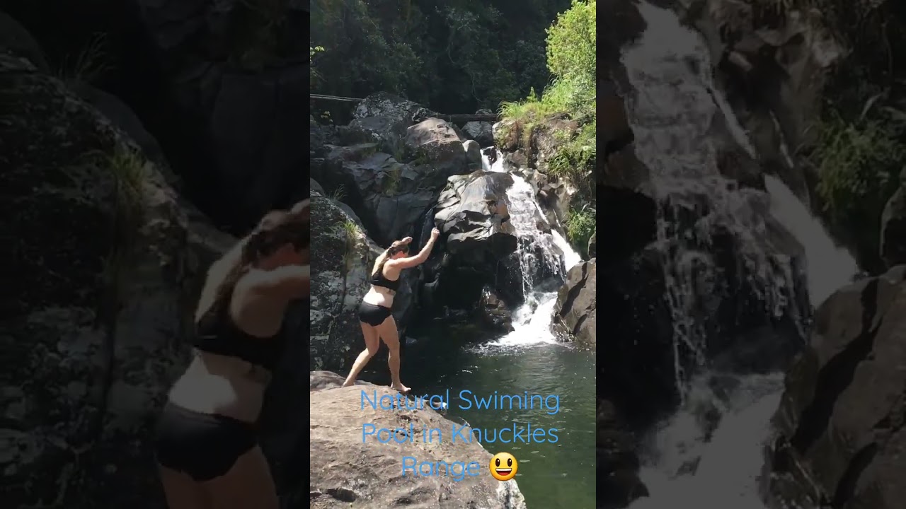 Nice girl 😍 jump to natural pool 😍 #kandy #trekking #travel #knuckles #swimming #Rangala #hiking