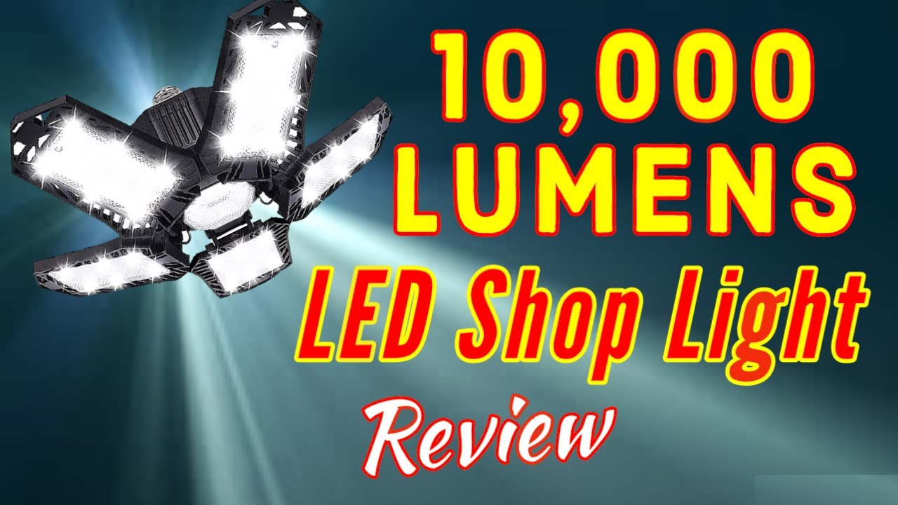 Super Bright LED Garage Shop Light 10,000 Lumens Deformable Shop Lights - Easy Installation