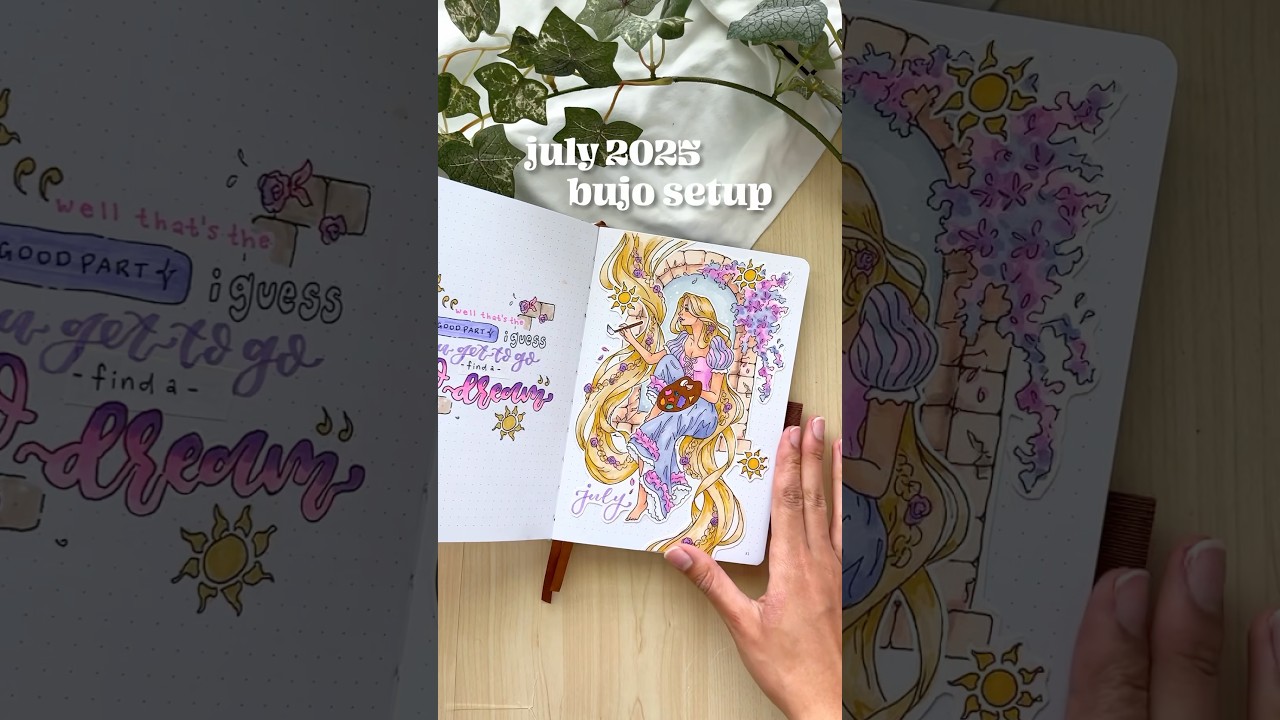 july 2025 bullet journal setup ☀️ full bujo plan with me on youtube hehe #bujoinspiration