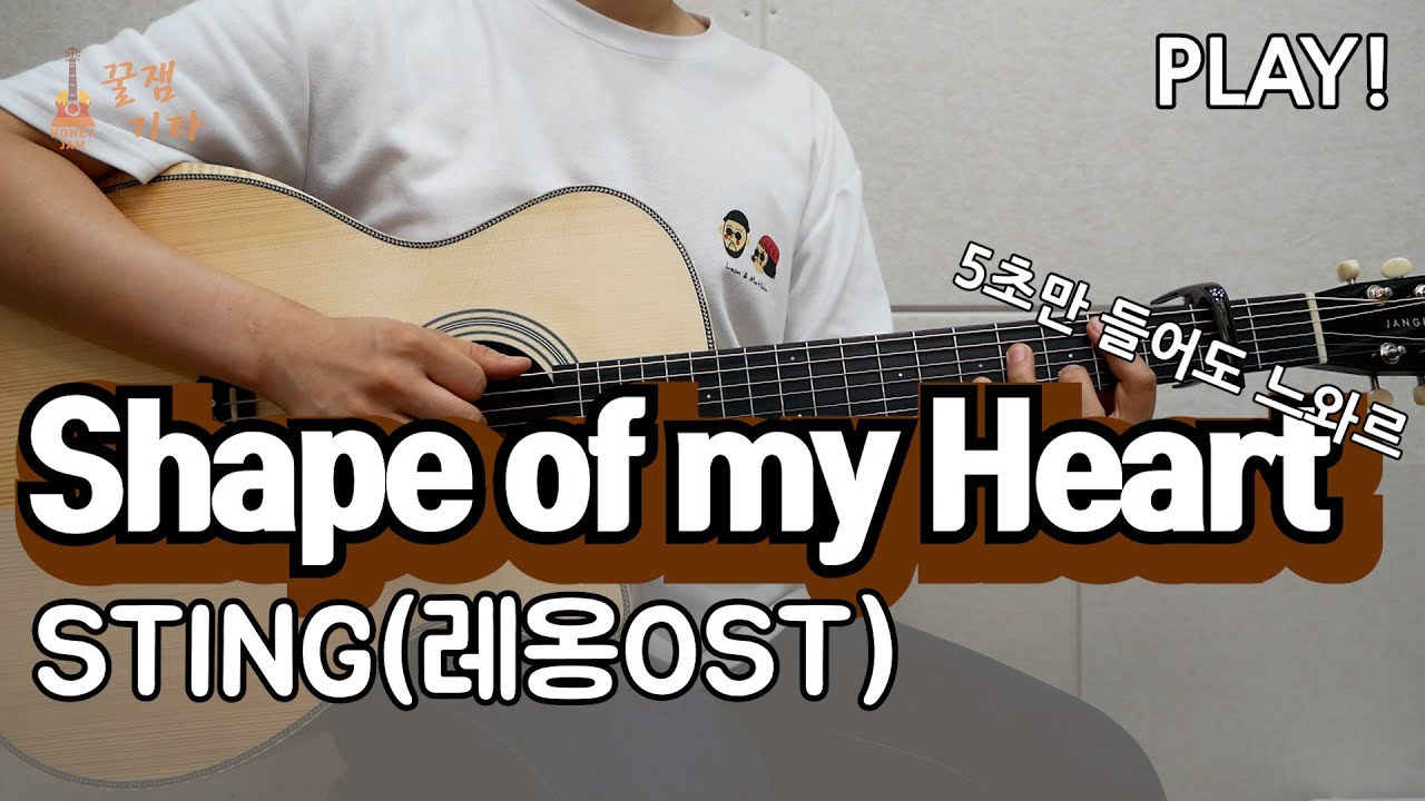 [쉬운편곡] Shape of my Heart - Sting(레옹 Leon ost) [통기타 커버, 연주곡, 쉬운코드, 타브악보I Acoustic Guitar Cover, TAB ]