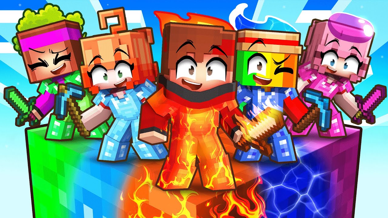 Выживаю в ЭЛЕМЕНТАРНОМ блоке с моей ФАНАТКОЙ в Minecraft!