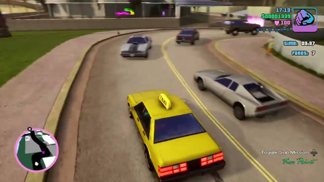 GTA Vice City - Side Mission - Taxi Driver [100 Fares]