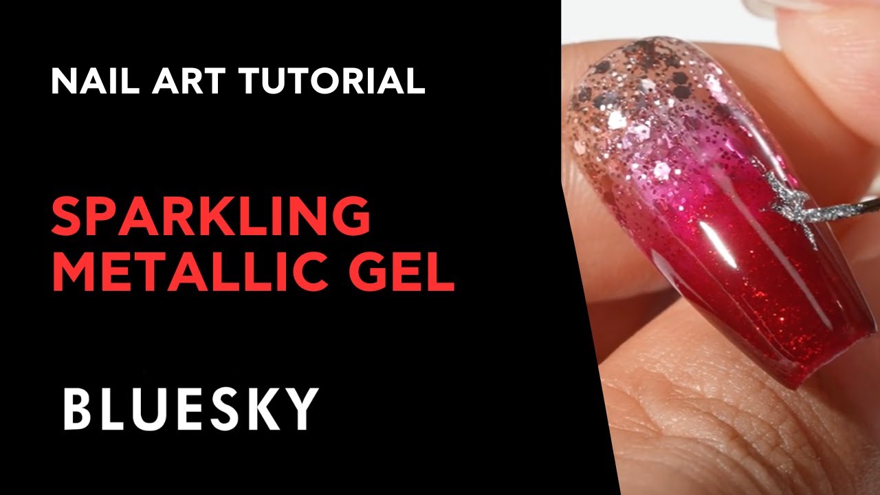 Sparkling Red & Glitter Gradient Nail Art Tutorial | Perfect for Christmas | Bluesky Cosmetics