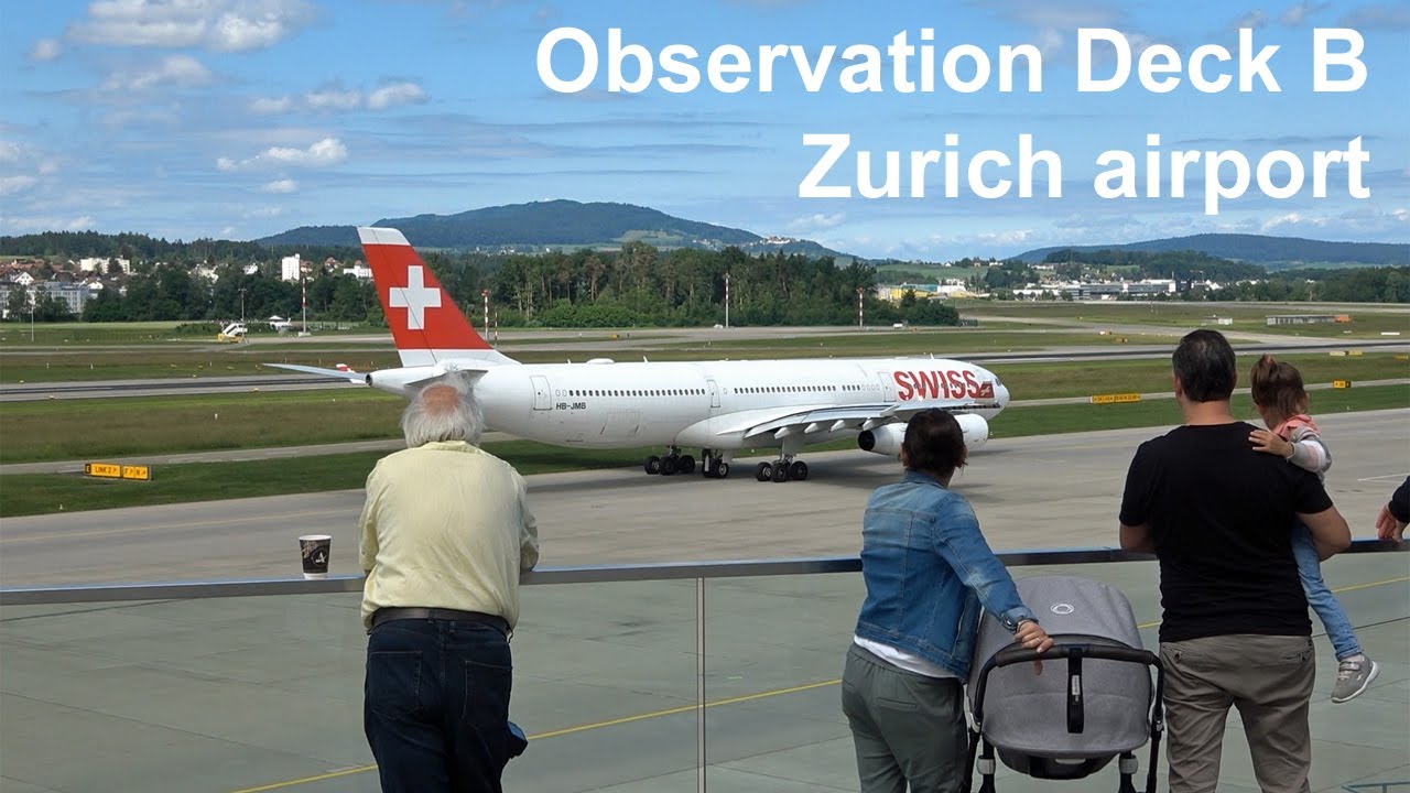 For aircraft spotting enthusiasts: Observation Deck B at Zurich airport in Switzerland
