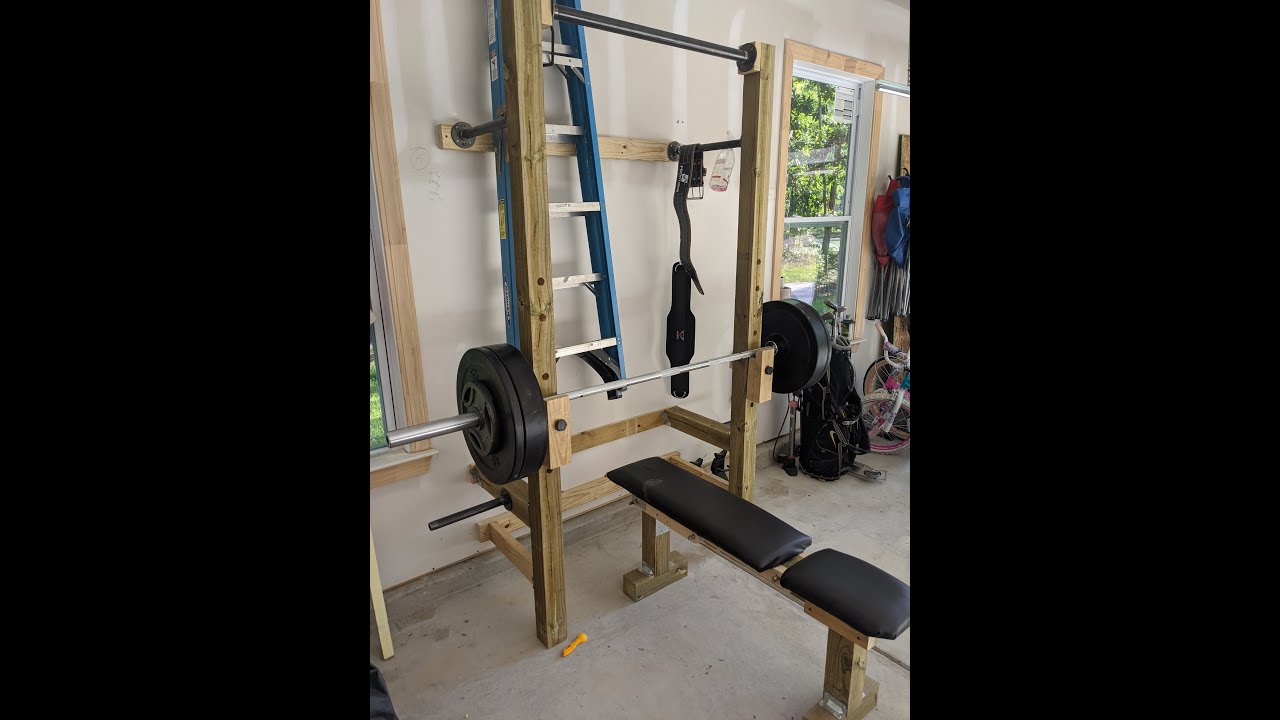 DIY power rack and adjustable bench