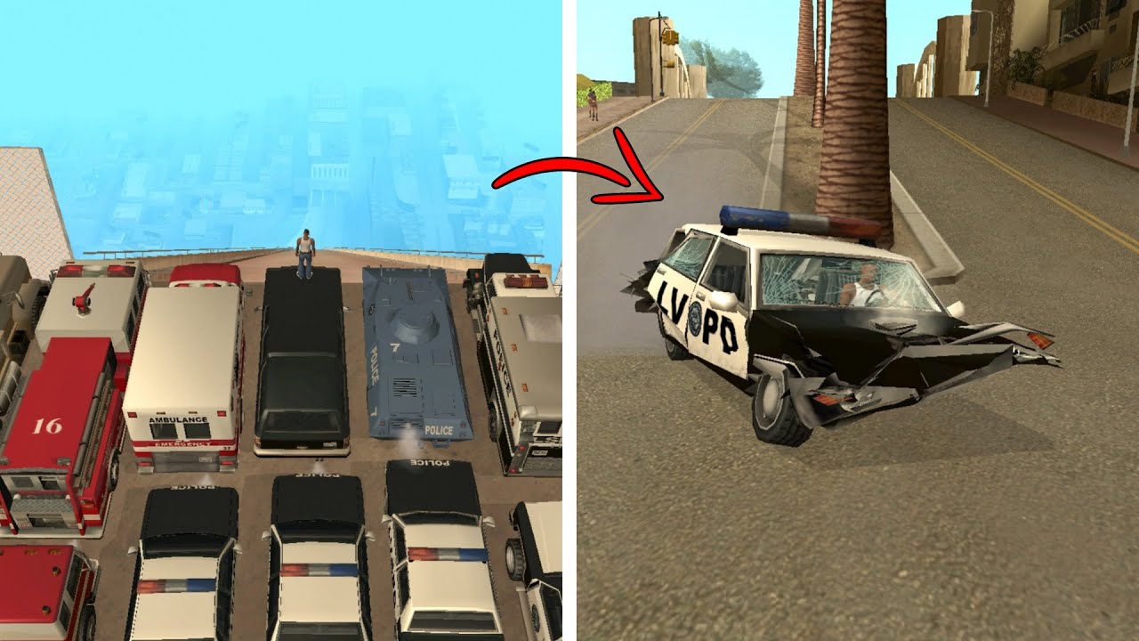 Which Emergency & government Car Will Survive the Giant Ramp in GTA San Andreas?