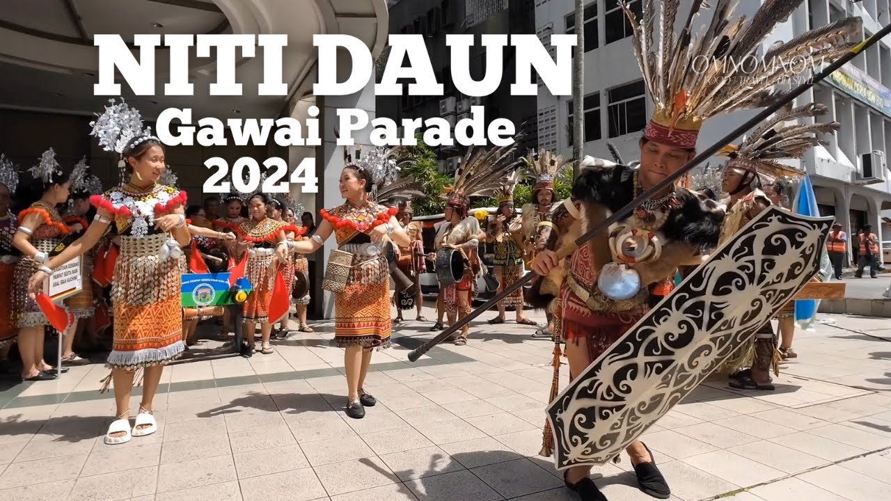 NITI DAUN GAWAI PARADE 2024 达雅节大游行 🟡🔴⚫ [4K] | A showcase of Sarawak's rich indigenous heritage 🇲🇾