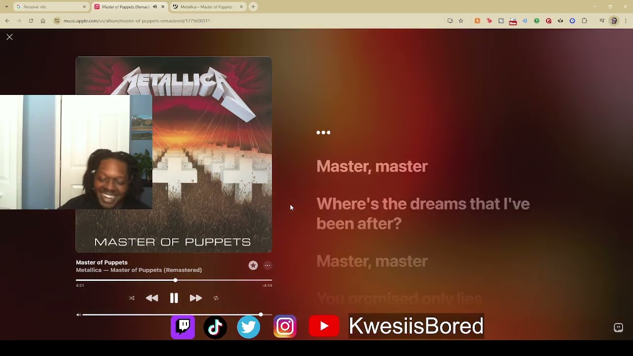 I was bored so I listened to Metallica for the FIRST TIME! Master of Puppets Album Reaction