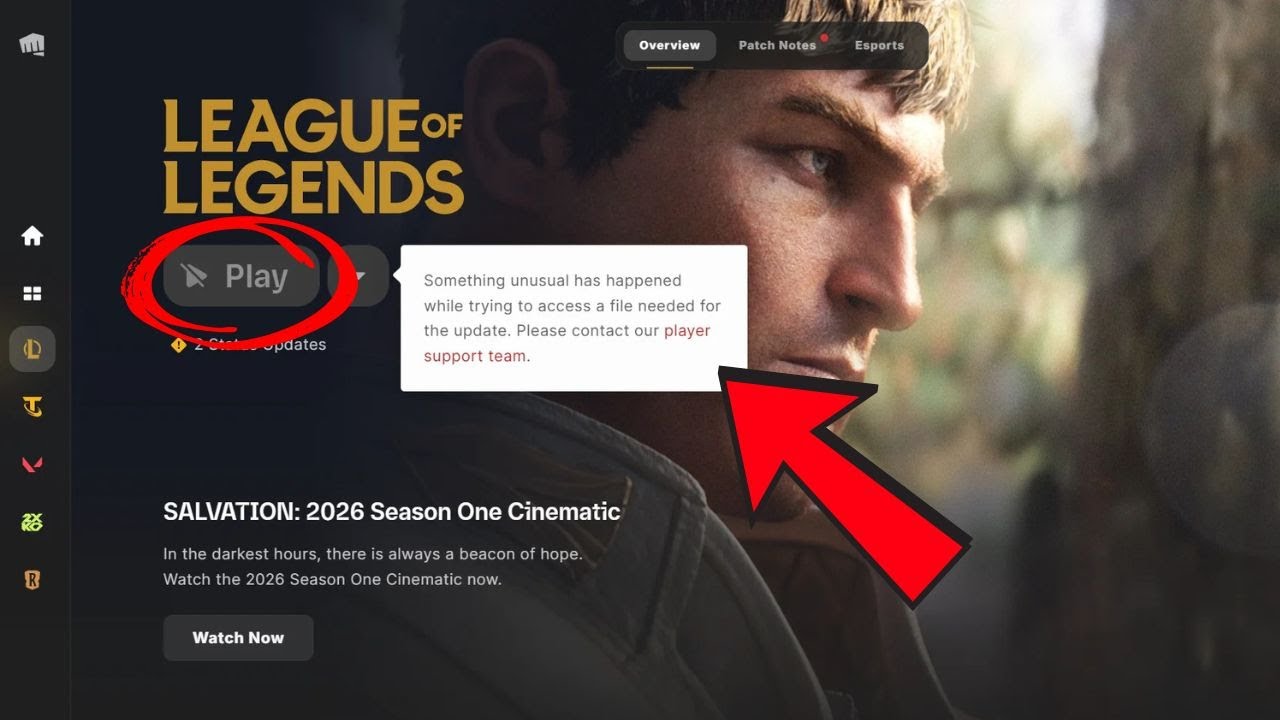Fix League of Legends update error – Unable to access required update files
