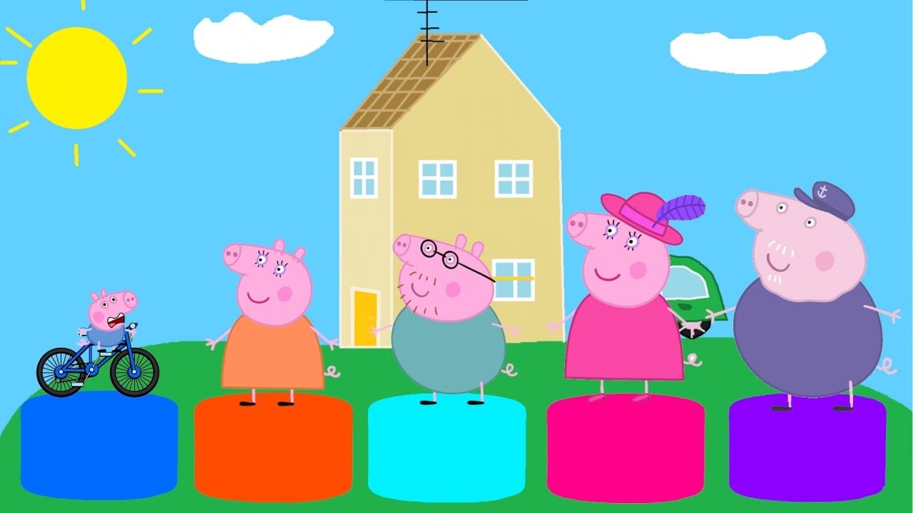 PEPPA PIG EM FIVE LITTLE MONKEYS ON THE BED  PEPPA PIG EM CINCO BEBEZINHOS PULANDO 동요와 어린이 노래