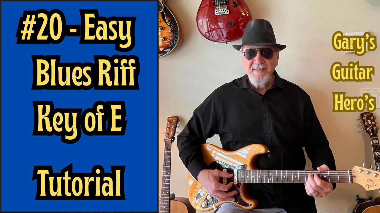 #20 - Easy Beginner Blues Riff #20 in the Key of E - Electric Guitar Lesson