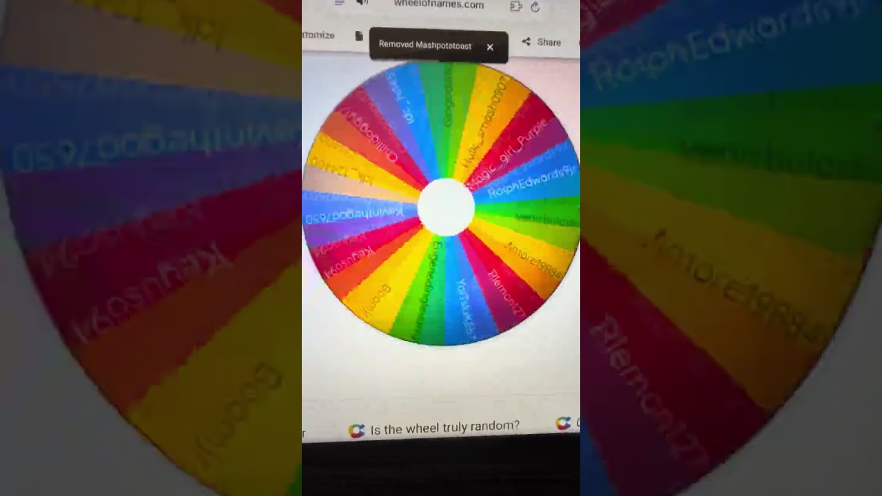 Spin the wheel winner 