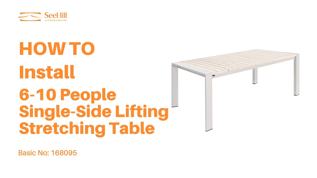 Extendable Outdoor Dining Table for 6-10 Person - D051 Assembly Video｜SeeHill
