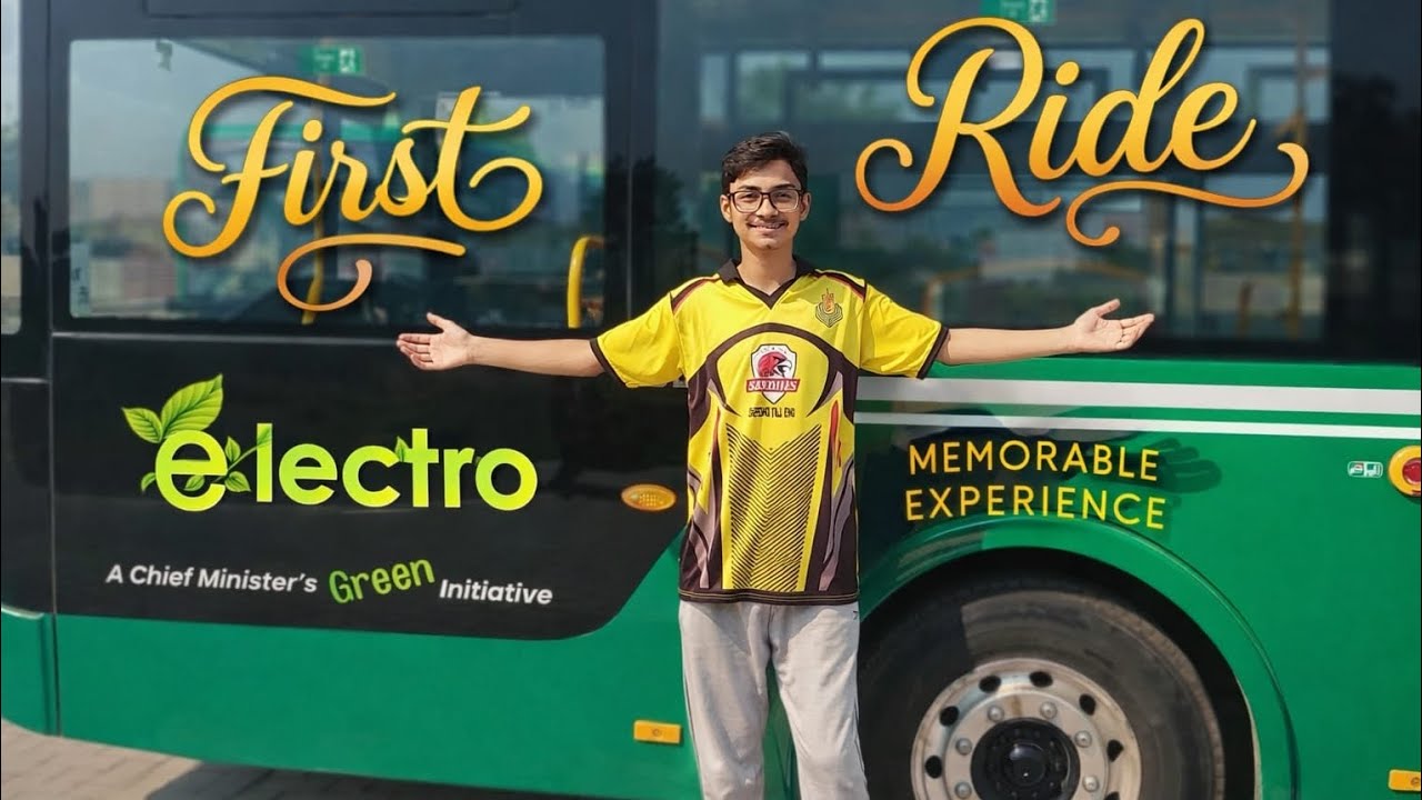 First Ride in an Electric Bus with My Friend ⚡🚌