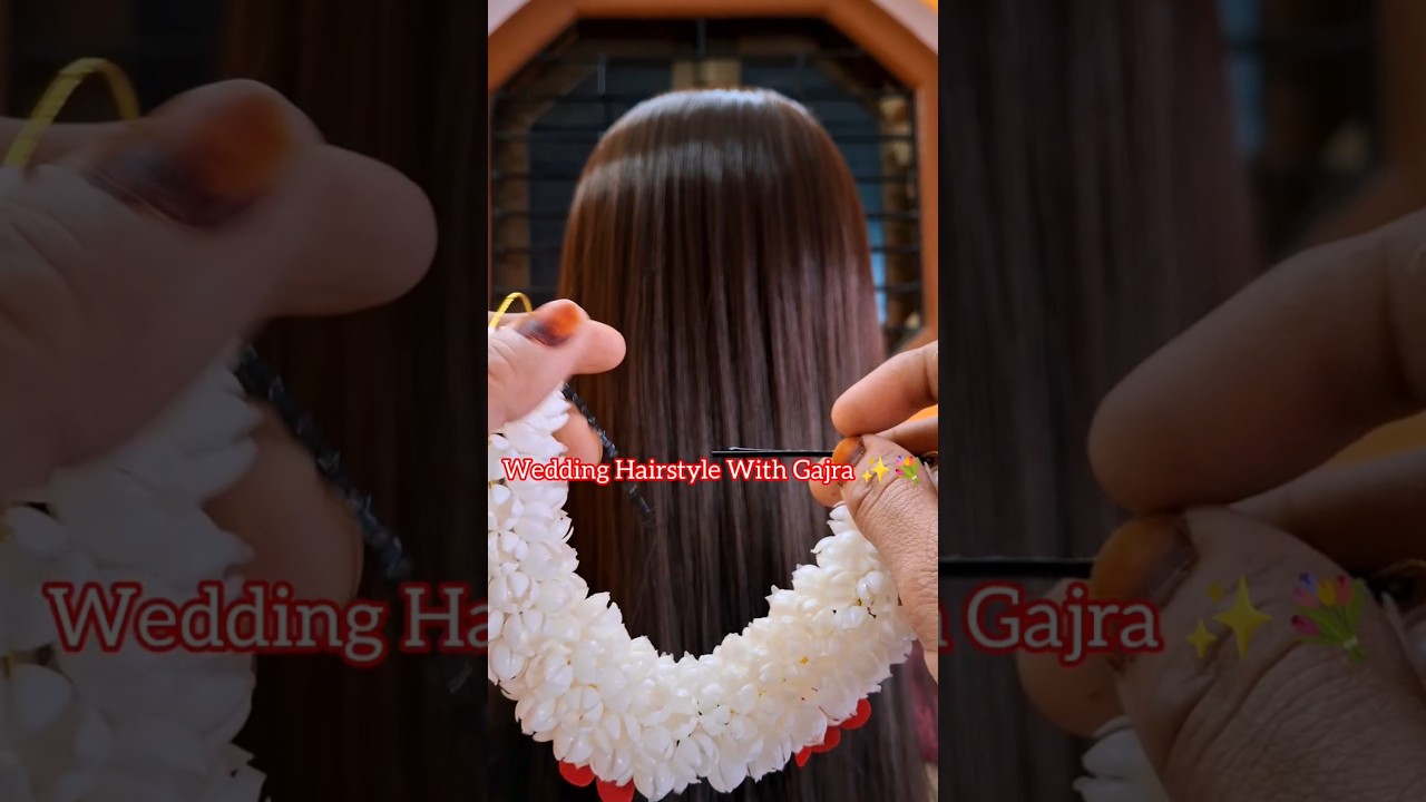 Easy Wedding Hairstyle With Gajra ✨️💐 #ytshorts#shorts#viral#weddinghairstyle#easy#hairstyle