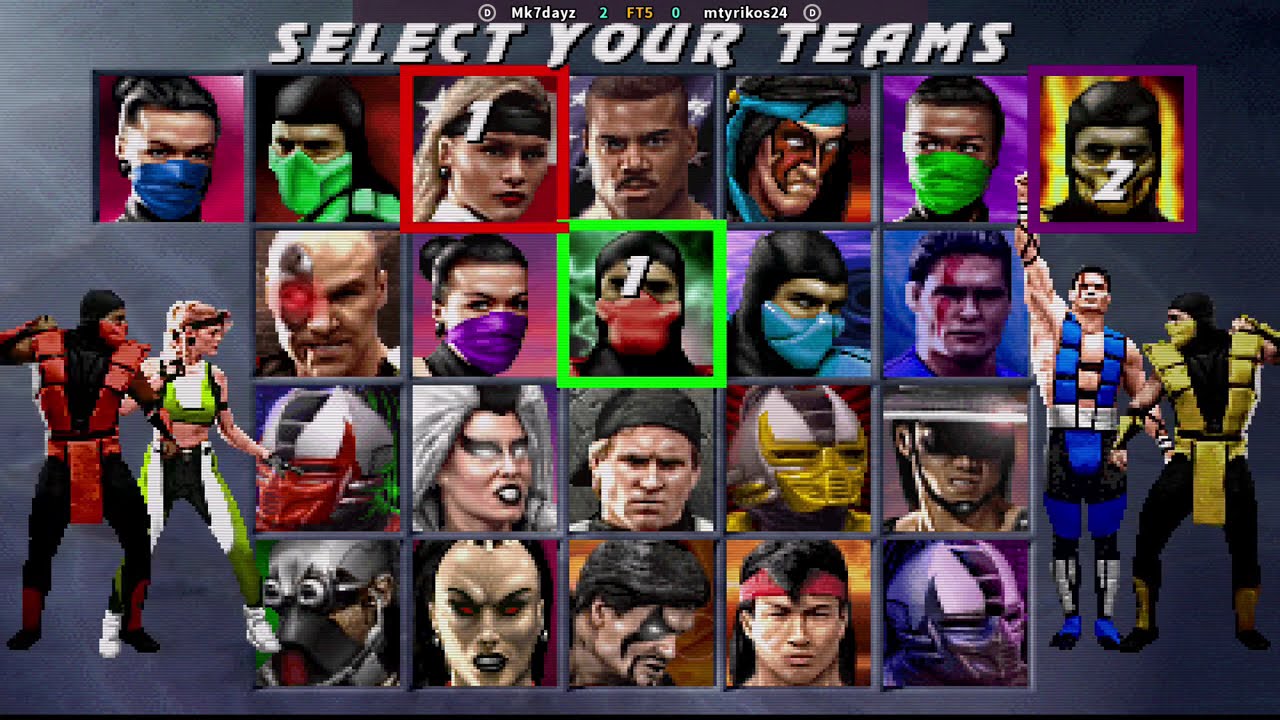 Онлайн-матчи Ultimate Mortal Kombat 3 Fightcade - 2 на 2.