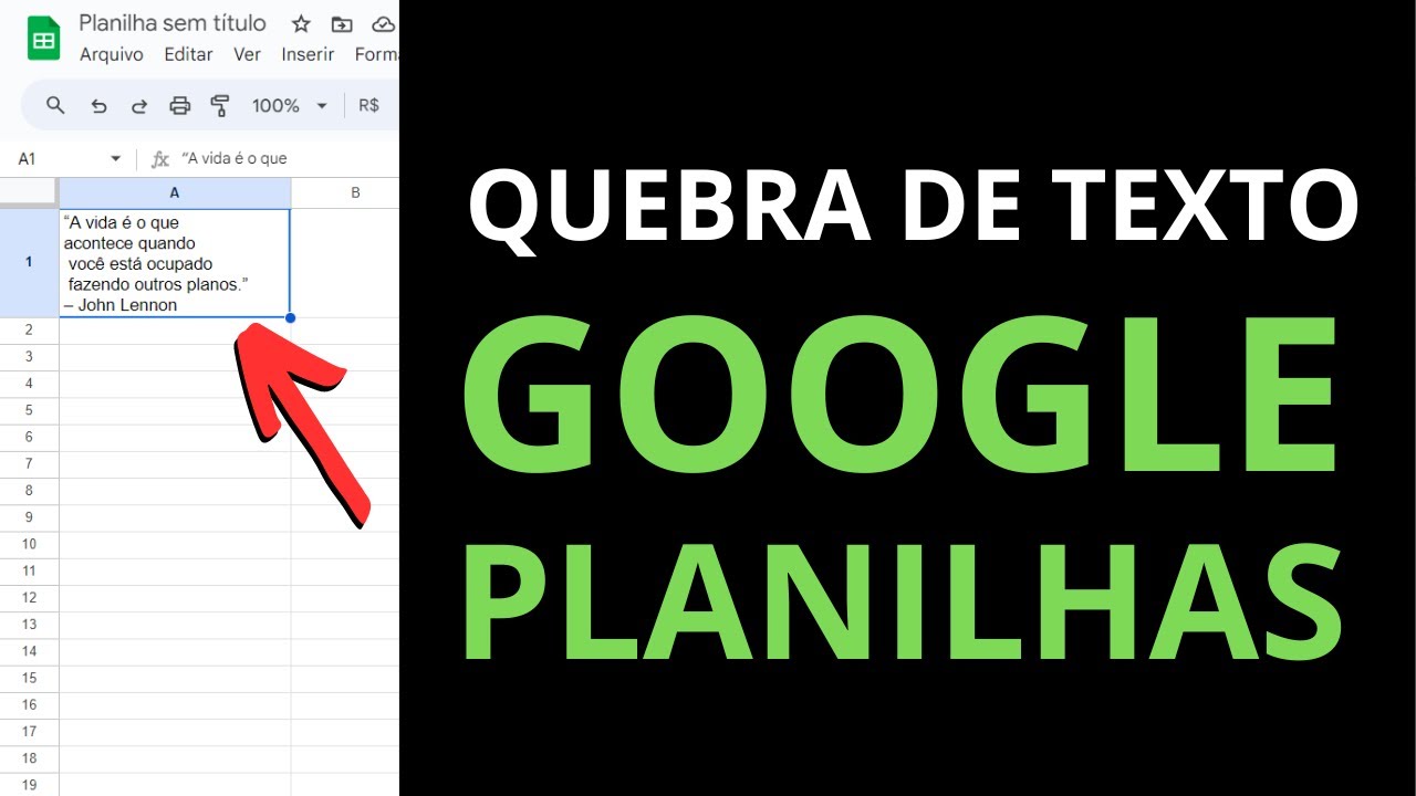 Quebra de Texto no Google Planilhas