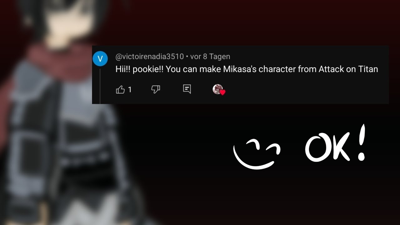 Someone wanted Mikasa Ackerman🧣🕊️⚔️ /Making Characters you Said to me! Who's next? 😋