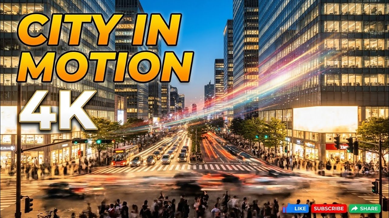 Busy Street Timelapse 4K 🏙️ | Fast Traffic, Crowds & City Life in Motion