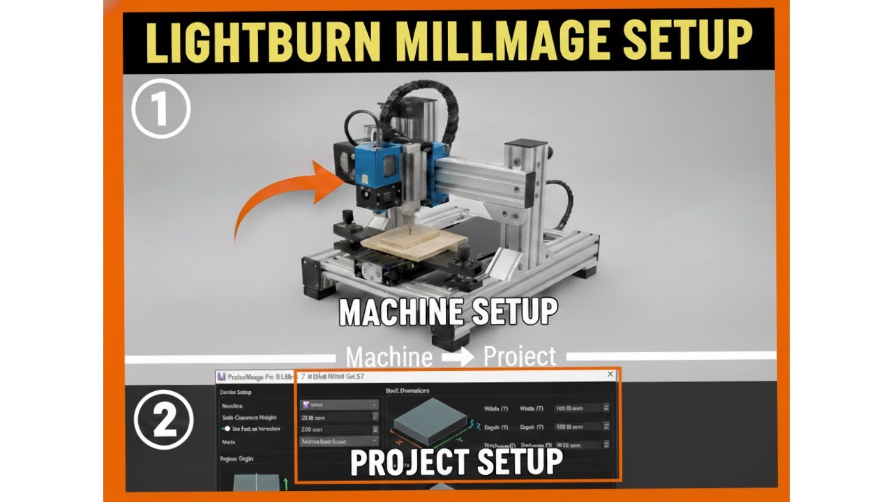 Описание LightBurn Millmage: настройка оборудования и параметры проекта.