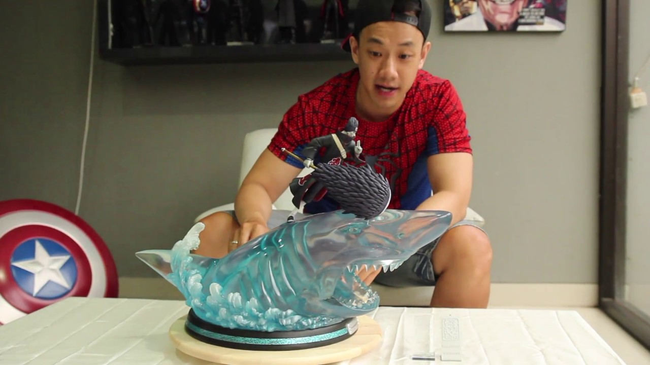 KISAME HOSHIGAKI RESIN STATUE WITH VERY HUGE DIORAMA SHARK MEGALODON From NARUTO SHIPPUDEN.