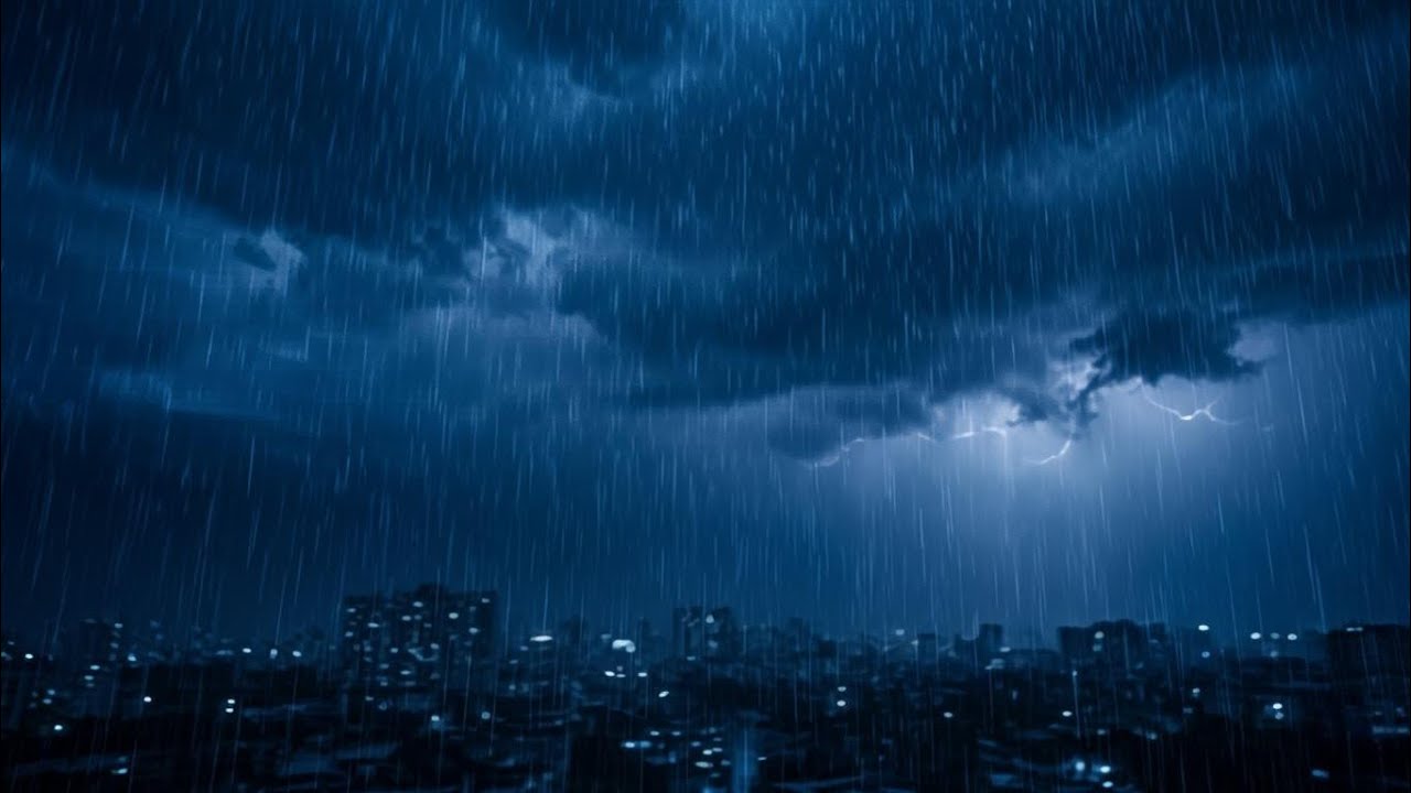 🔴 LIVE: 24 Hours Heavy Rain and Thunder Sounds for Deep Sleep Tonight | Black Screen | No Ads