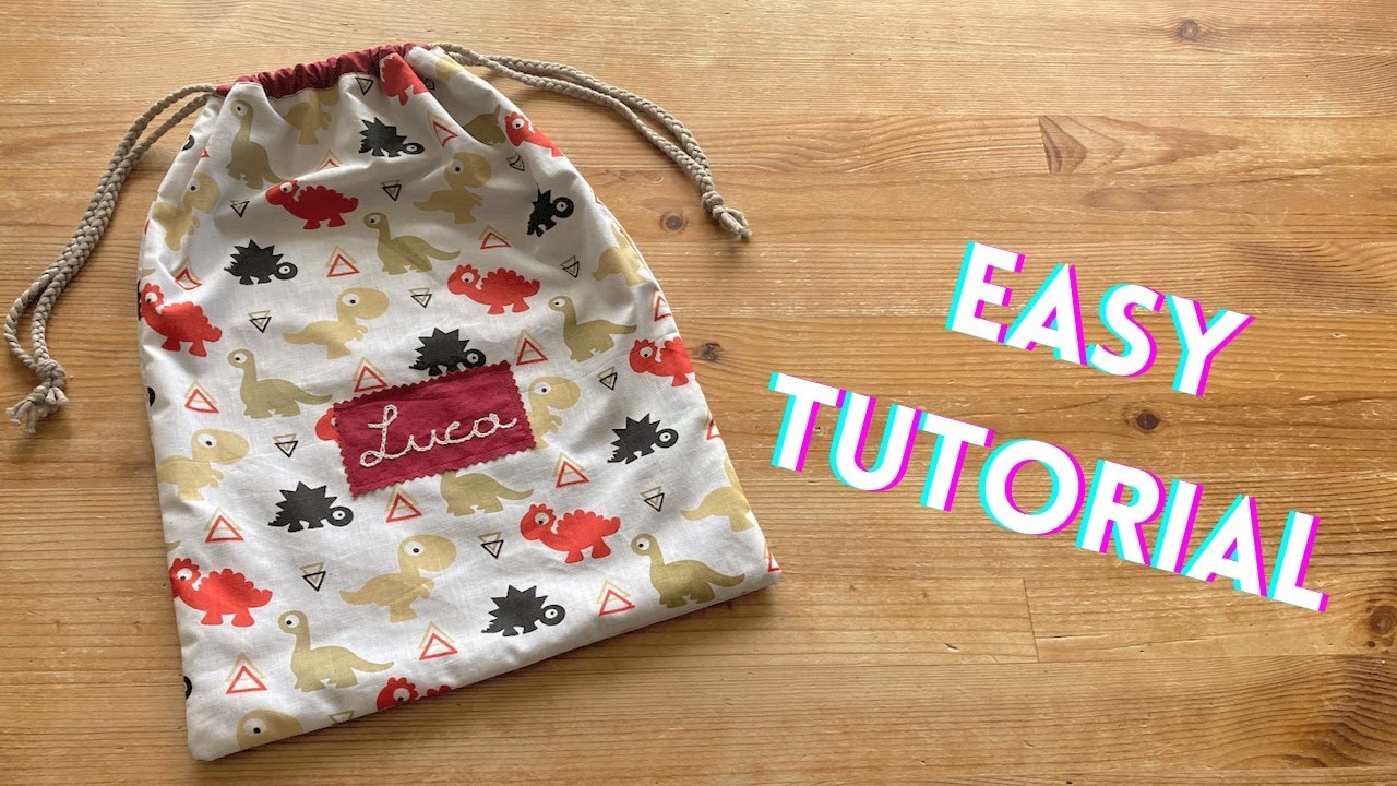 Come cucire uno zaino SACCA ASILO - facile! Tutorial: DRAWSTRING BAG easy!