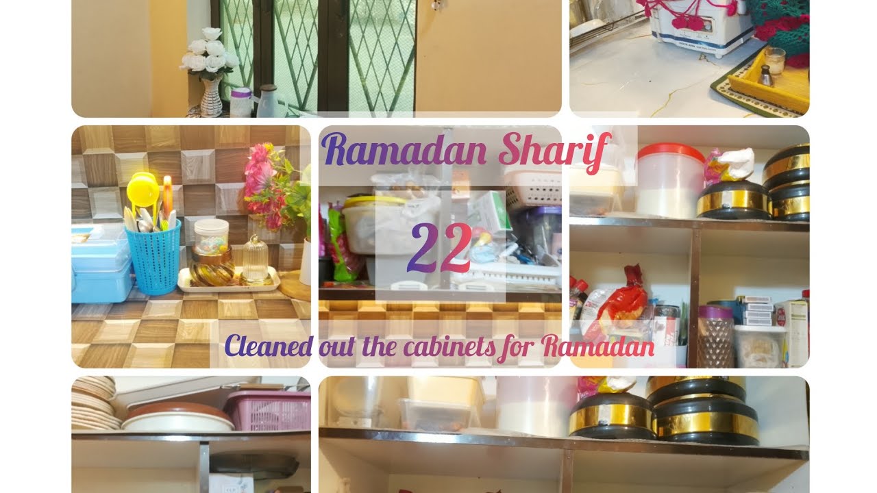 22 Ramadan Sharif🌙 #Cleaned the cabinets and deep cleaned# the kitchen#vlog @kachan with Abira 
