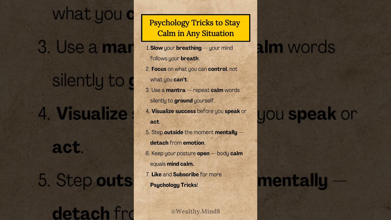 Psychology Tricks to Stay Calm in Any Situation