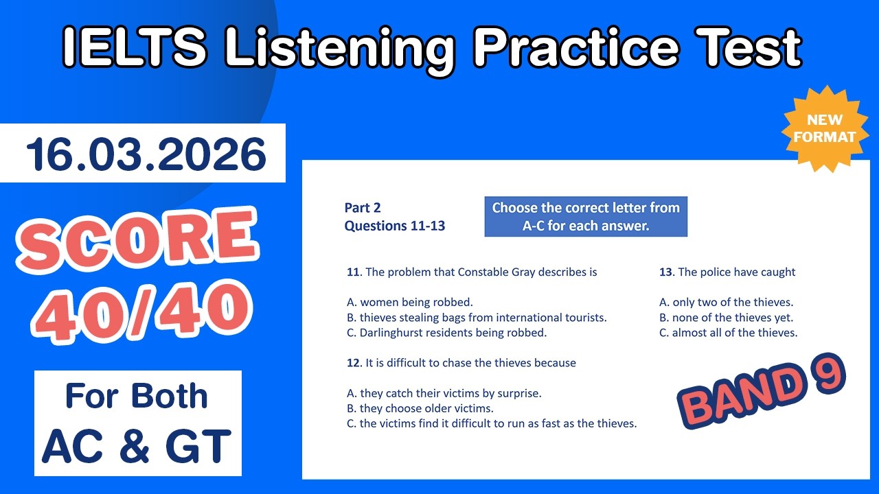IELTS Listening Practice Test 2026 with Answers 16.03.2026 - Test #265