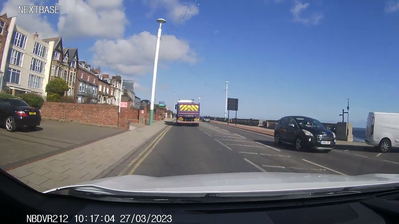 A183 Northbound through Monkwearmouth, Roker and Seaburn (Sunderland sea front). 27/03/2023.