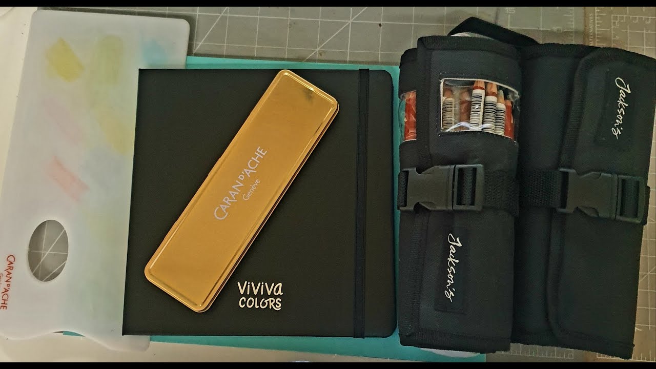 orablanco & viviva sketchbooks with 3 types of pencils including new Caran Dache bicolor pencils