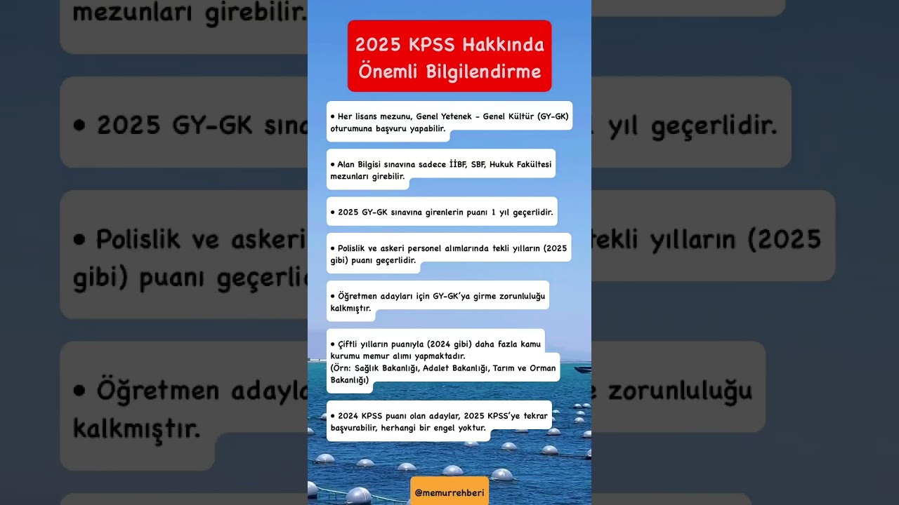 2025 KPSS Hakkında Bilgilendirme:
